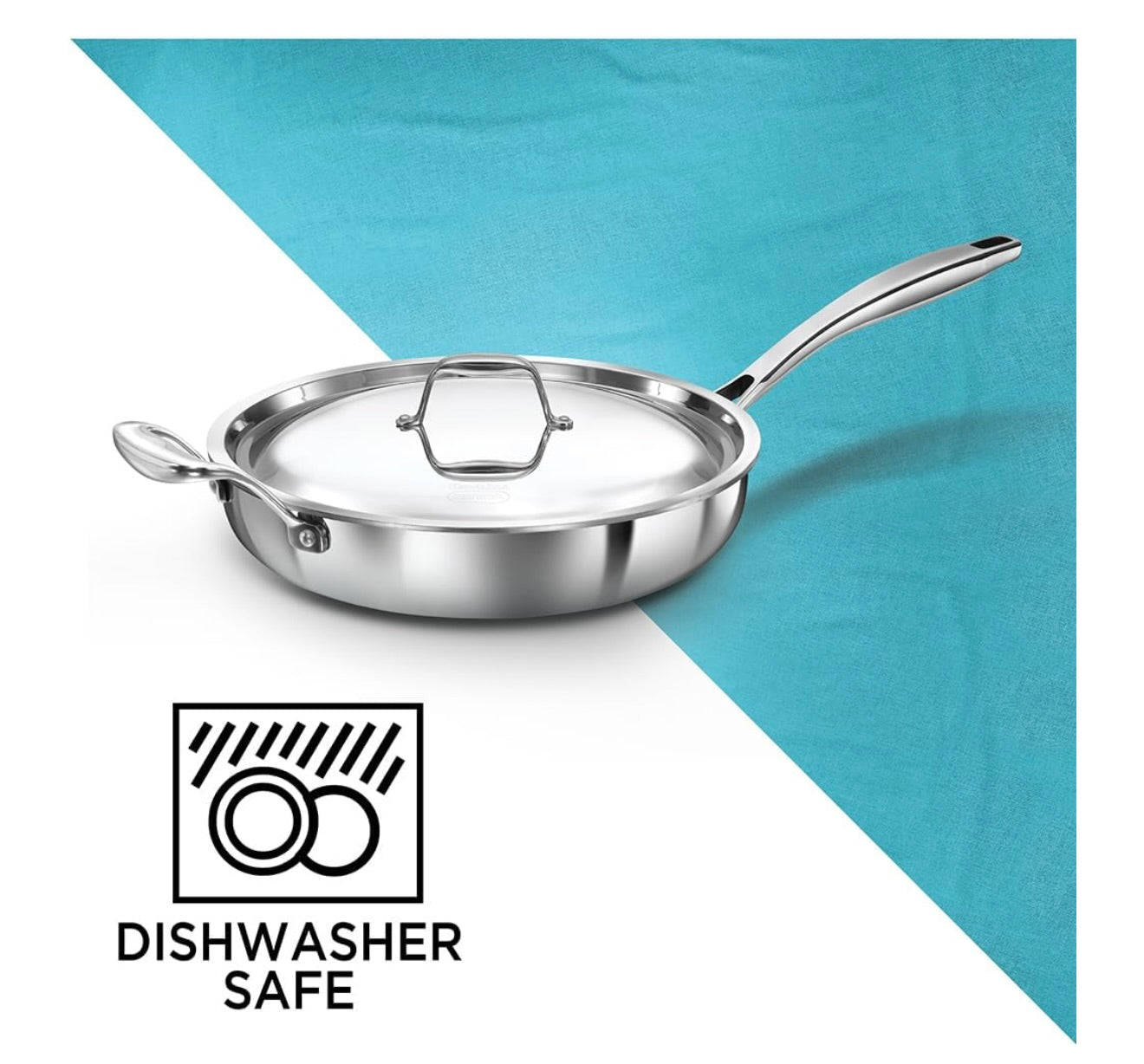Hawkins Pro 26 cm Frying Pan, Triply Stainless Steel Fry Pan with Stainless Steel Handle and Stainless Steel Lid, Silver (PSF26S)