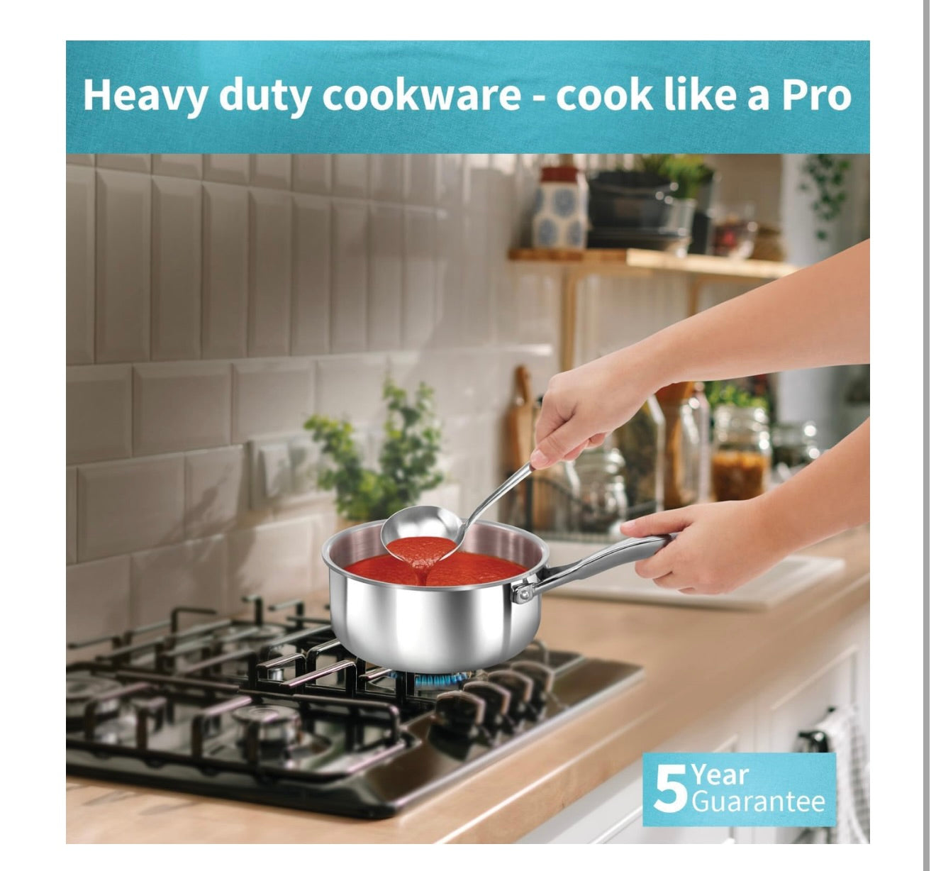 Hawkins Pro 1.5 Litre Sauce Pan, Tri-Ply Stainless Steel Tea Pan/Milk Pan with Stainless Steel Lid, Silver (PSSP15S)