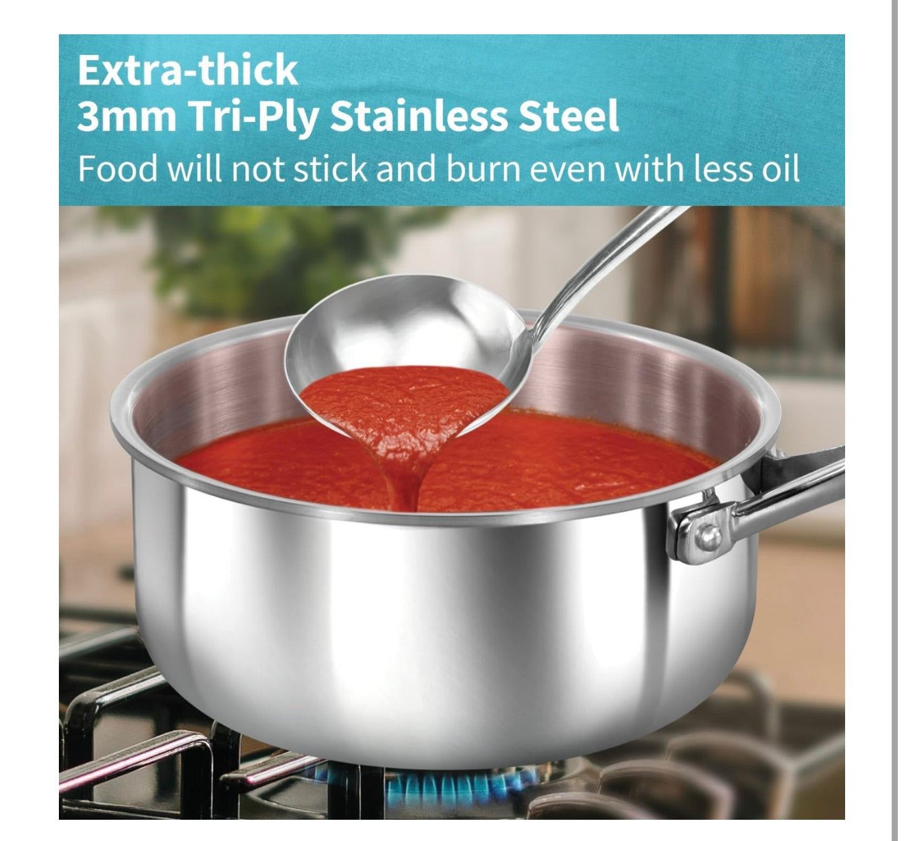 Hawkins Pro 1.5 Litre Sauce Pan, Tri-Ply Stainless Steel Tea Pan/Milk Pan with Stainless Steel Lid, Silver (PSSP15S)