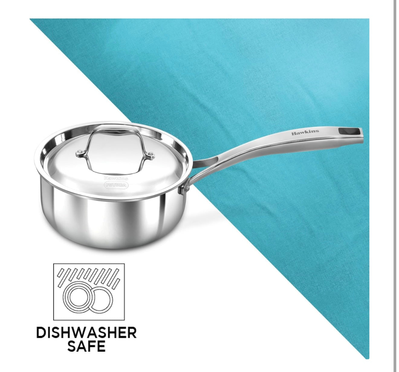 Hawkins Pro 1.5 Litre Sauce Pan, Tri-Ply Stainless Steel Tea Pan/Milk Pan with Stainless Steel Lid, Silver (PSSP15S)