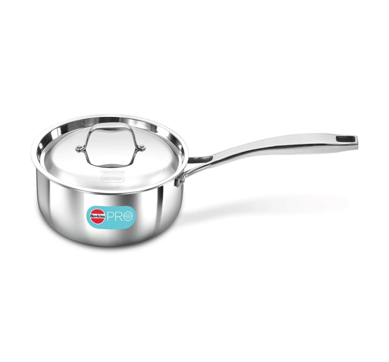 Hawkins Pro 2.5 Litre Sauce Pan, Triply Sauce Pan with Stainless Steel Handle and Stainless Steel Lid, Silver (PSSP25S)