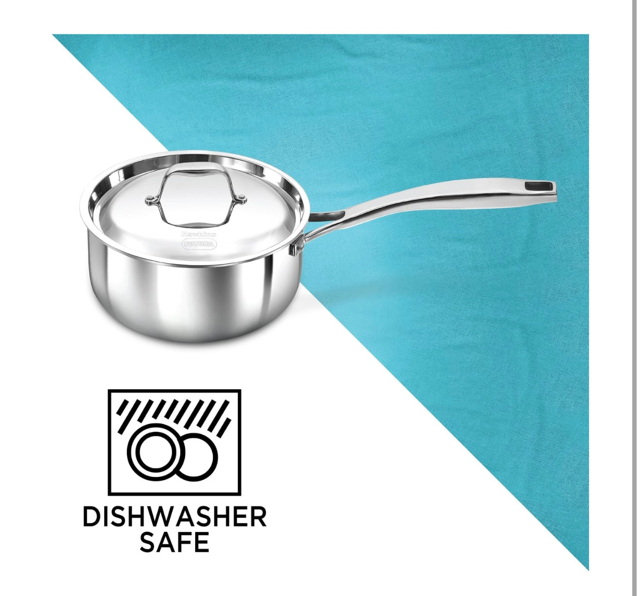 Hawkins Pro 2.5 Litre Sauce Pan, Triply Sauce Pan with Stainless Steel Handle and Stainless Steel Lid, Silver (PSSP25S)