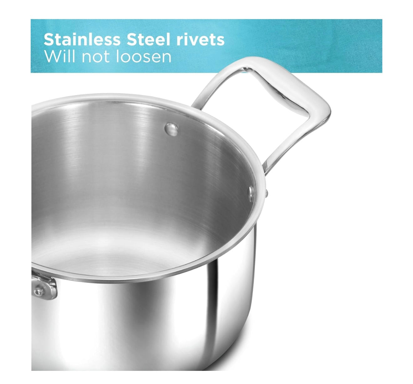Hawkins 3 Litre Pro TriPly Stainless Steel Milk Pan with Stainless Steel Lid, Milk Pot, Sauce Pan, Silver (PSMP30S)