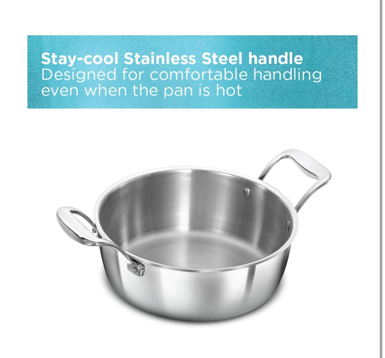 Hawkins 3L Pro Triply Stainless Steel Cook N Serve Bowl with Steel Lid, Silver (PSC30S)