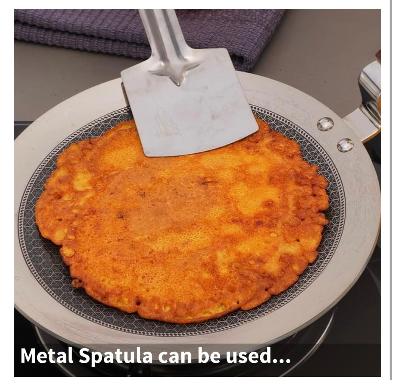 Hawkins 24 cm Paratha Tava, Triply Stainless Steel Shielded Nonstick Tawa with Rosewood Handle, Honeycomb Non Stick Induction Tawa, Silver (NSPT24)