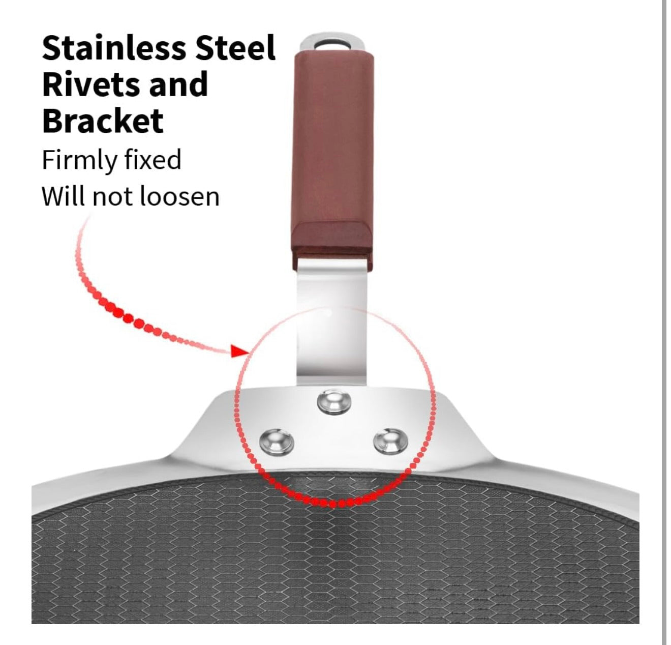 Hawkins 24 cm Paratha Tava, Triply Stainless Steel Shielded Nonstick Tawa with Rosewood Handle, Honeycomb Non Stick Induction Tawa, Silver (NSPT24)