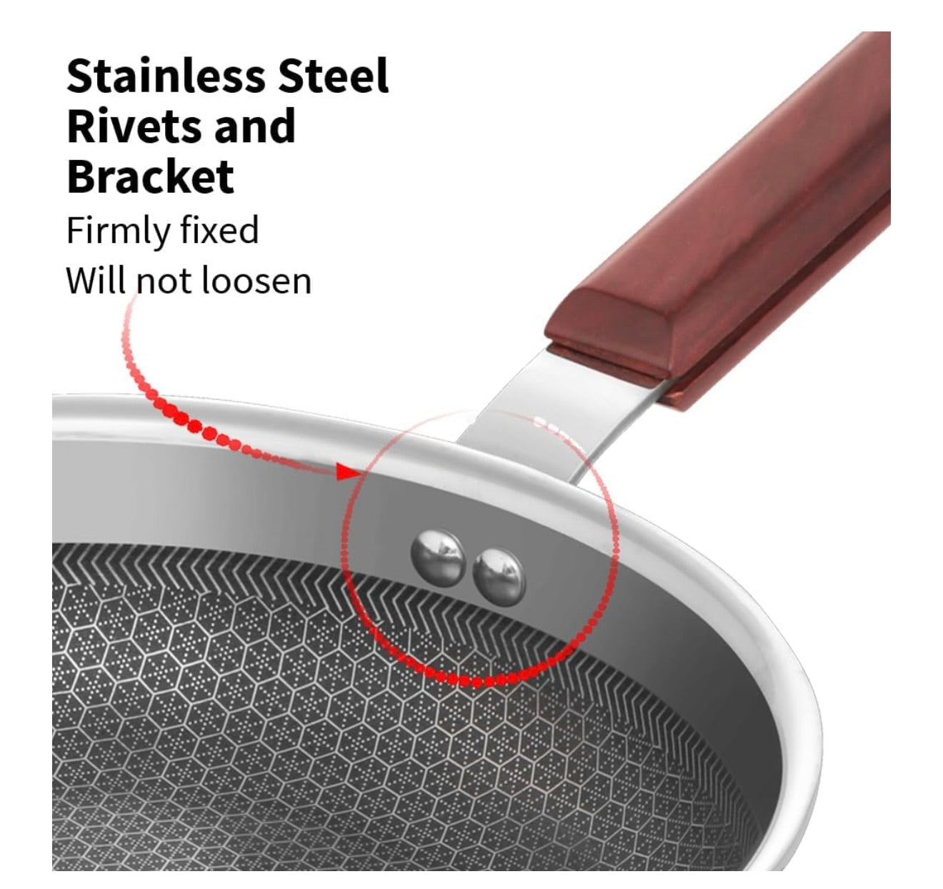Hawkins 22 cm Frying Pan with Glass Lid, Triply Stainless Steel Shielded Nonstick Fry Pan with Rosewood Handle, Honeycomb, Induction, Silver (NSF22G)