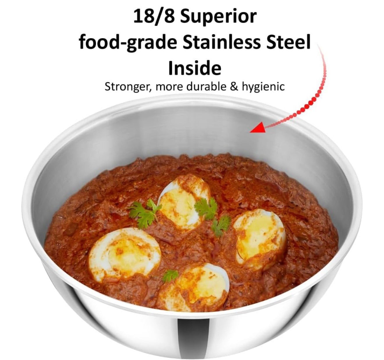 Hawkins 2 Litre Metro Kadhai, Triply Stainless Steel Induction Tasla, Silver (SSTA20)