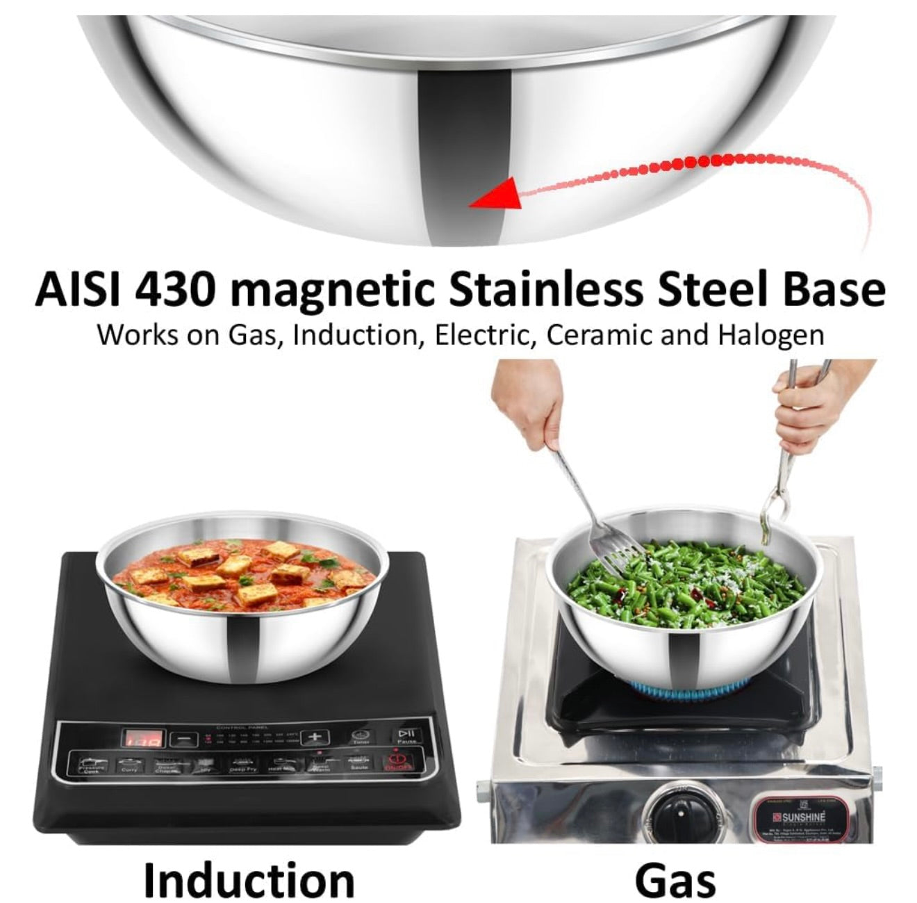 Hawkins 2.5 Litre Metro Kadhai, Triply Stainless Steel Induction Tasla, Silver (SSTA25)
