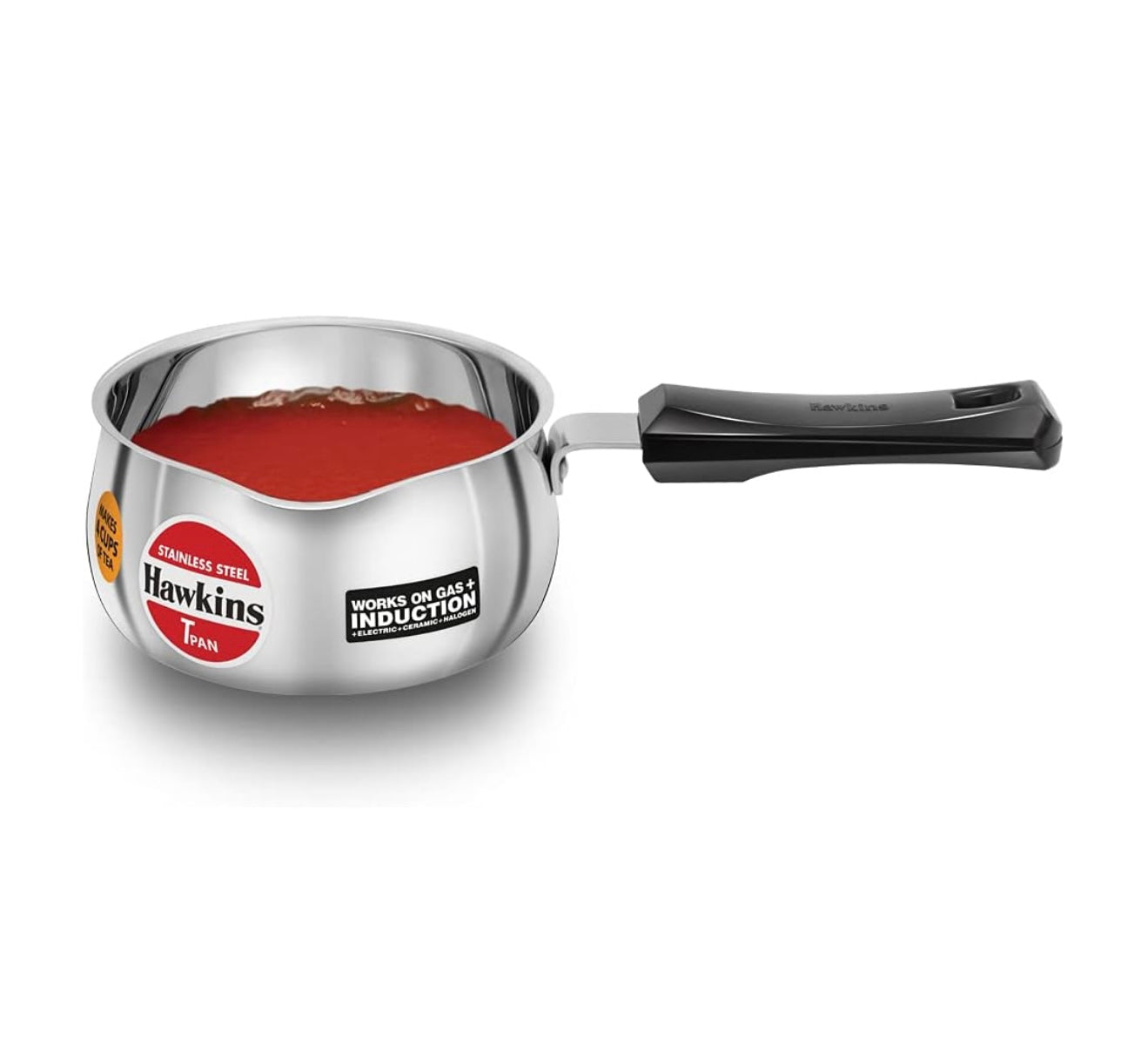 Hawkins 1 Litre Tpan, Stainless Steel Tea Pan, Induction Sauce Pan, Chai Pan, Small Pan, Silver (SST10)