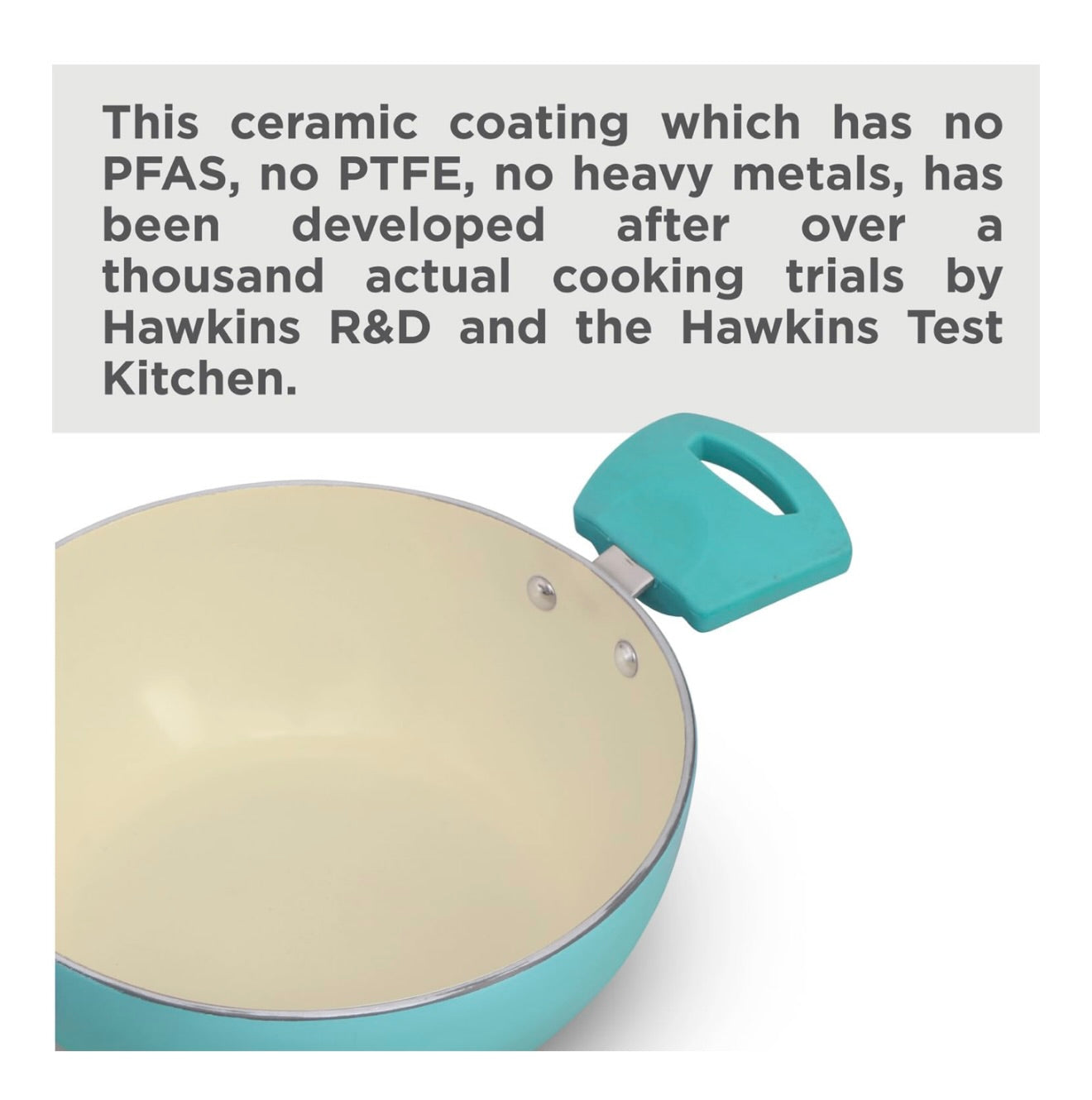 Hawkins 2 Litre Cook n Serve Casserole, Aqua Casserole with Glass Lid, Aqua Blue (IUC20G)
