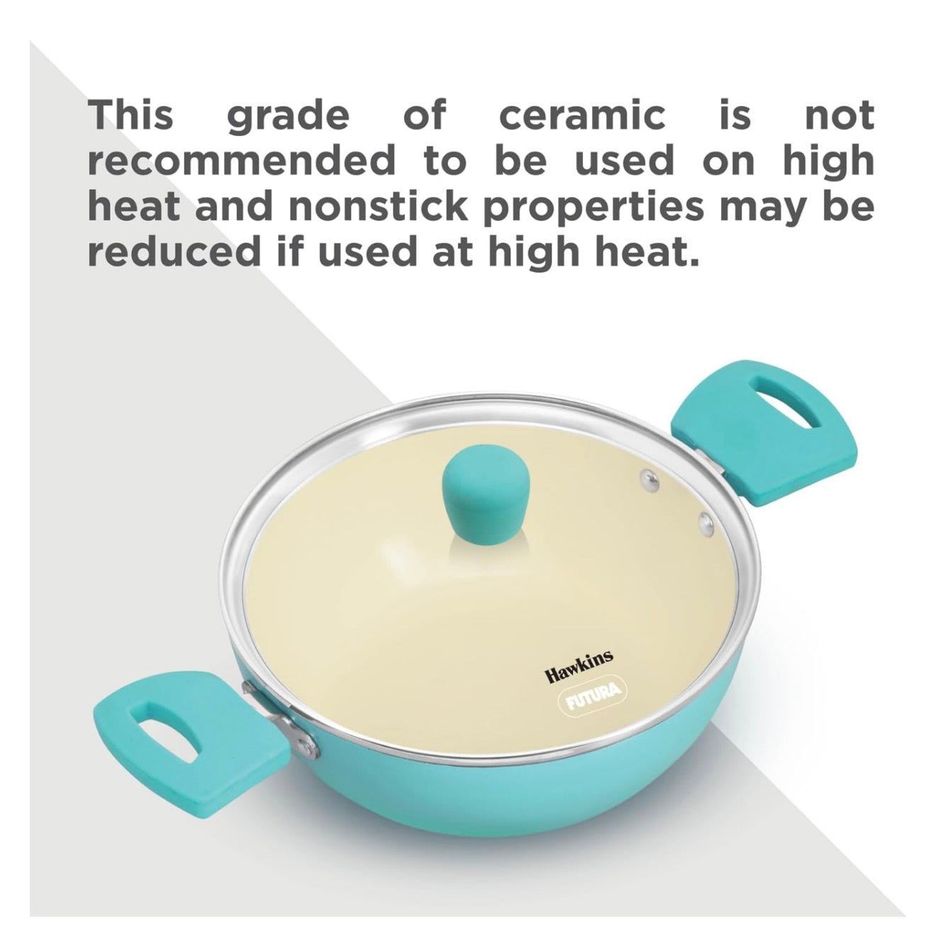 Hawkins 2 Litre Cook n Serve Casserole, Aqua Casserole with Glass Lid, Aqua Blue (IUC20G)