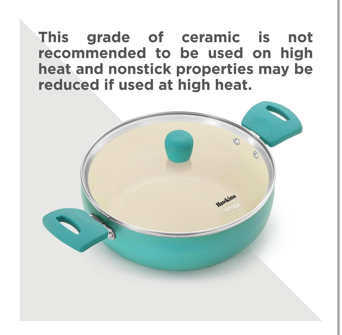Hawkins 3 Litre Cook n Serve Casserole, Aqua Casserole with Glass Lid, Aqua Blue (IUC30G)