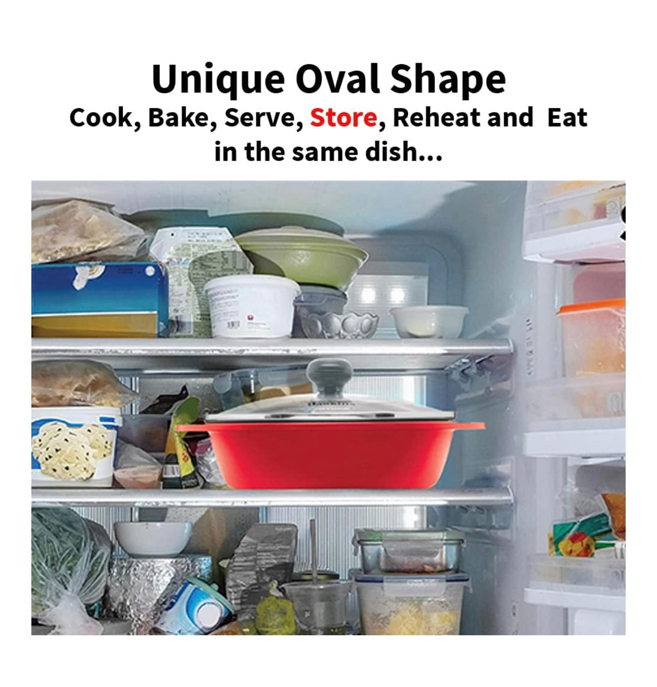 Hawkins 0.75 Litre Mini Casserole with Glass Lid, Oval Shaped Die-Cast pan for Cooking, Reheating, Serving and Storing, Grey (DCG75G)