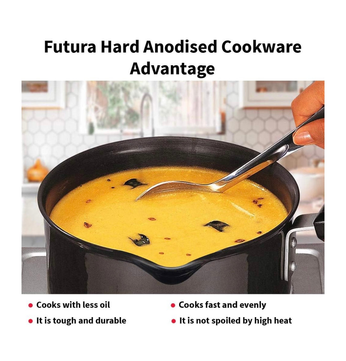 Futura Hard Anodised Ezee-Pour Saucepan 1 Litre with lid