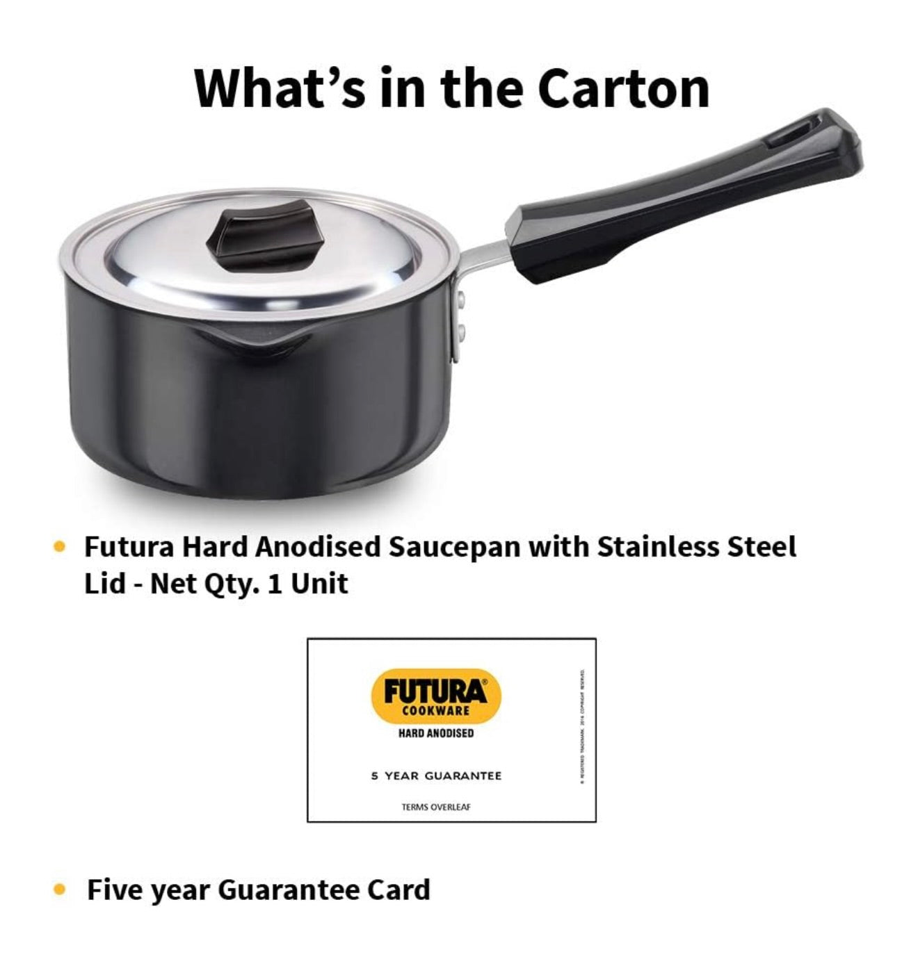 Futura Hard Anodised Ezee-Pour Saucepan 1 Litre with lid