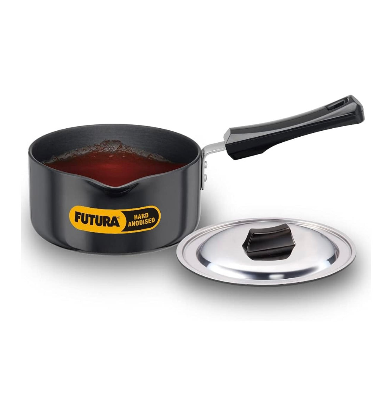 Futura Hard Anodised Saucepan 1.5L, 16 cm, 3.25 mm with SS Lid