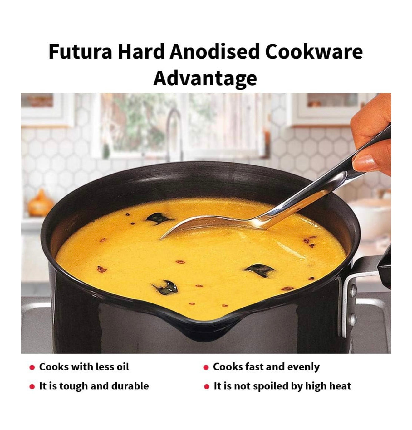 Futura Hard Anodised Saucepan 1.5L, 16 cm, 3.25 mm with SS Lid
