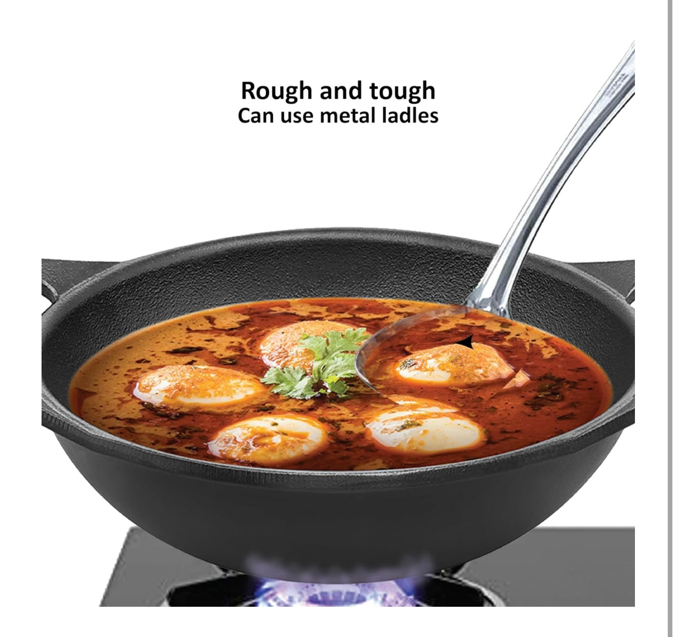 Hawkins Futura 1.5 Litre Cast Iron Kadhai, Naturally Nonstick Cast Iron Kadai with Glass Lid, Cast Iron Cookware for Kitchen, Black (CIK15G)