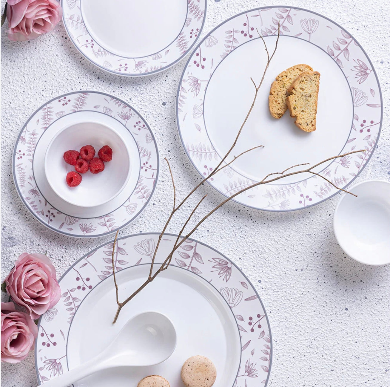 Larah By Borosil Grandeur Dinner Set, 37 pc