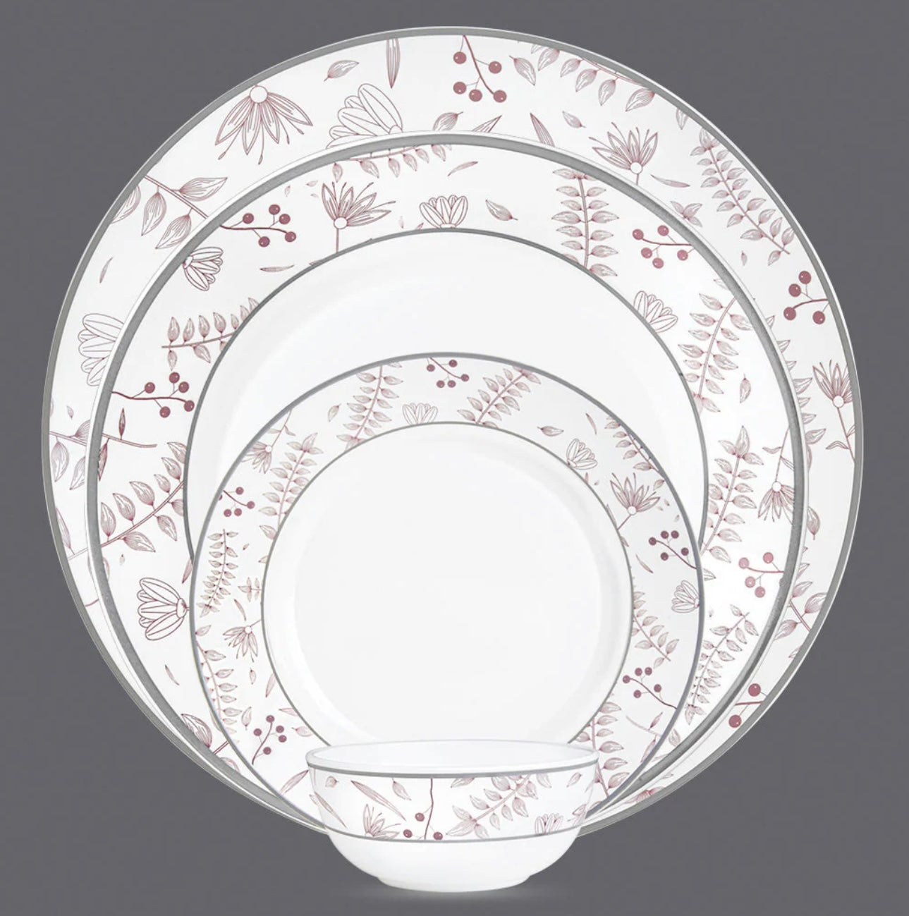 Larah By Borosil Grandeur Dinner Set, 37 pc