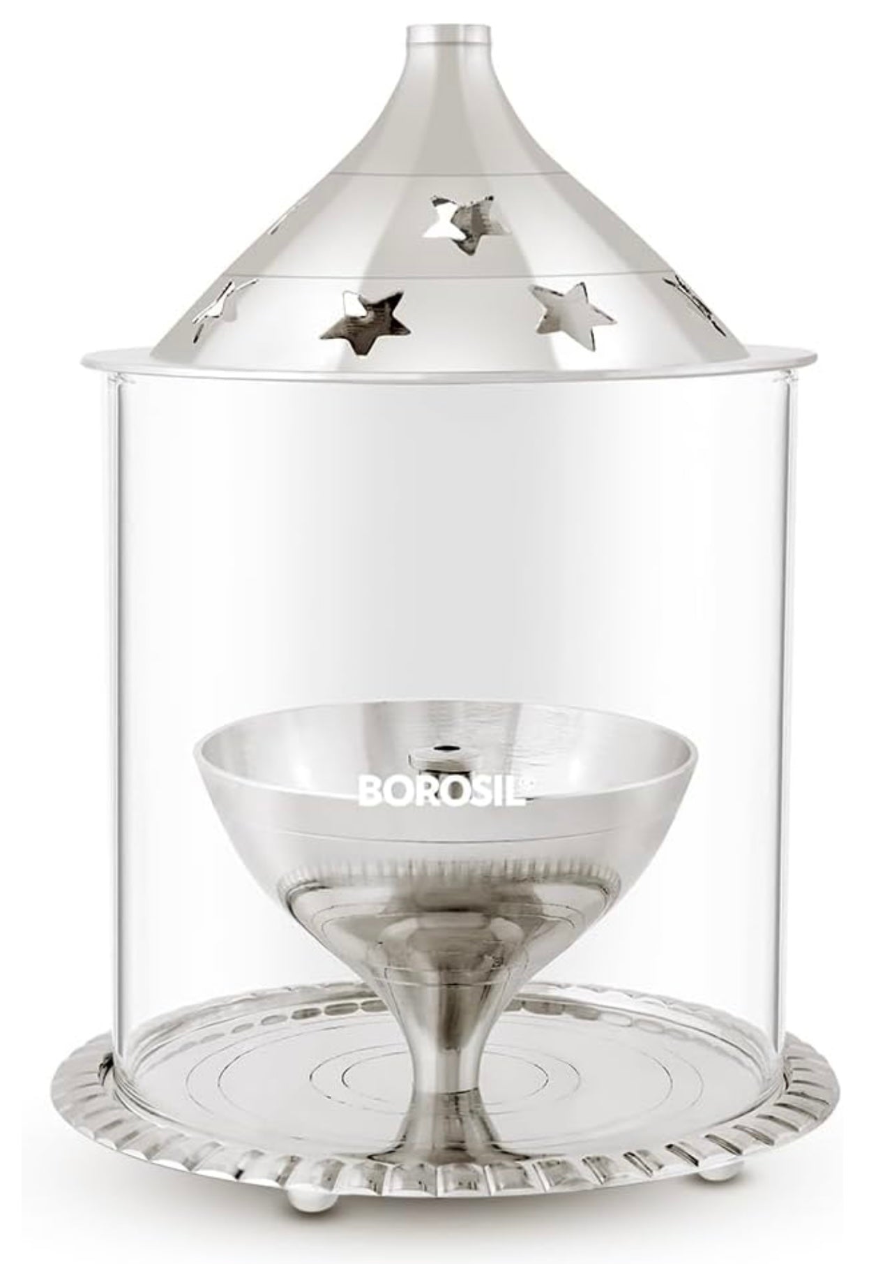 ATC USA - Borosil Akhand Diya (Large, Nickel)