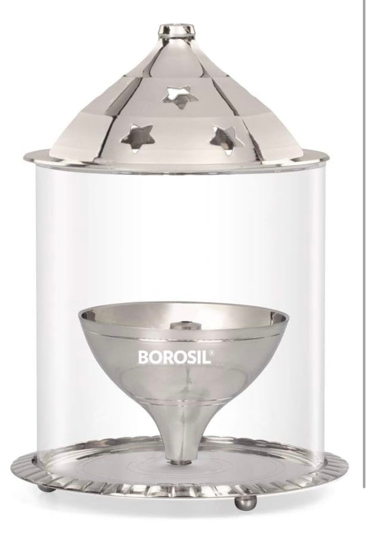 ATC USA - Borosil Akhand Diya (Large, Nickel)