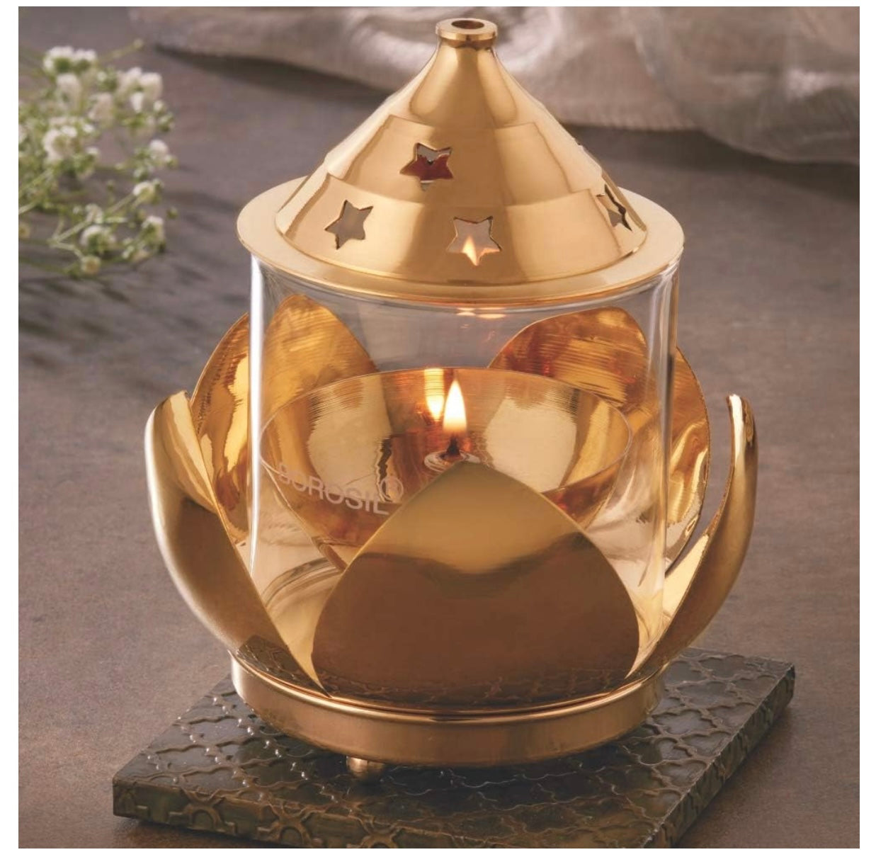Borosil Subh Brass Diya, Medium
