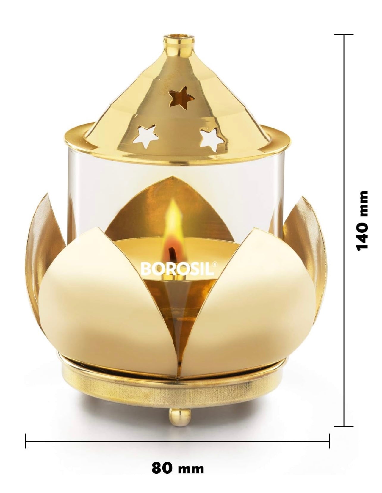Borosil Subh Brass Diya, Medium