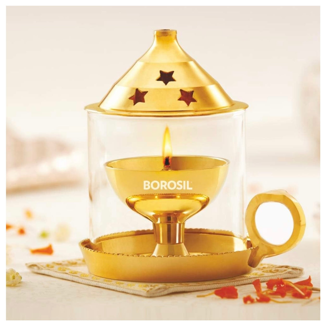 Lantern Diya with Glass Cover