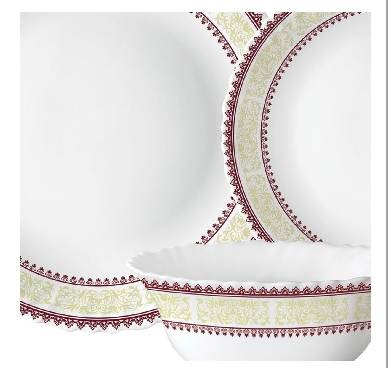 Bone-Ash Free Crockery Set (White, 27 Pieces)