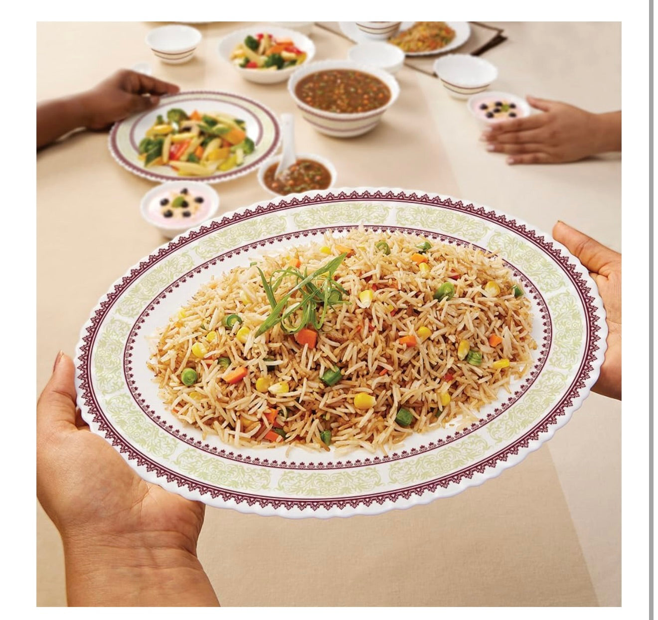 Bone-Ash Free Crockery Set (White, 27 Pieces)