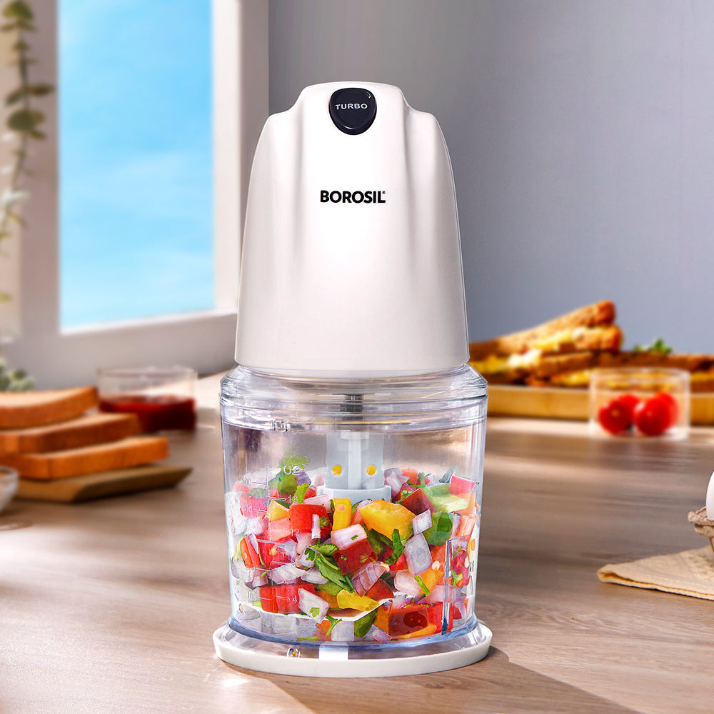 Vegetable Chopper, Cutter, Chop, Mince, Dice, Whisk, Blend (Transparent)