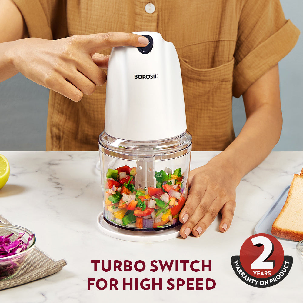 Vegetable Chopper, Cutter, Chop, Mince, Dice, Whisk, Blend (Transparent)