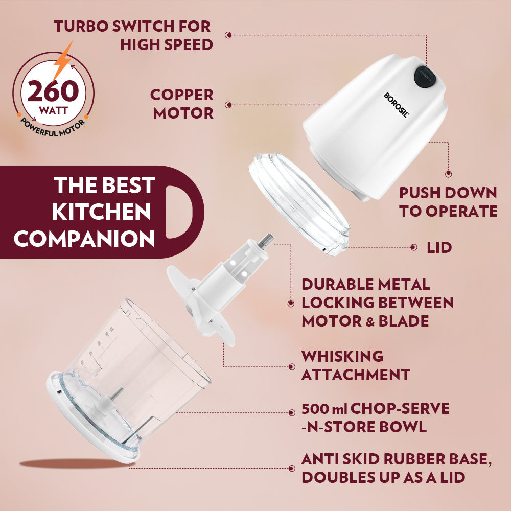 Vegetable Chopper, Cutter, Chop, Mince, Dice, Whisk, Blend (Transparent)
