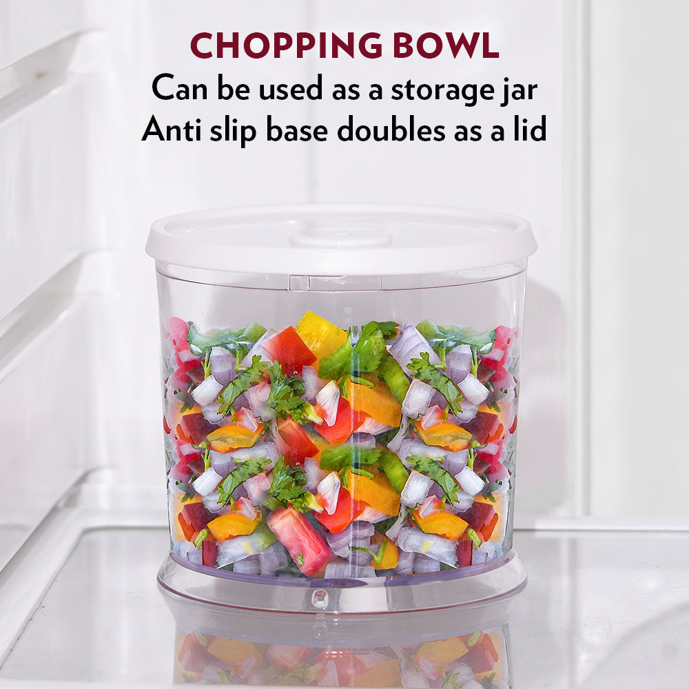 Vegetable Chopper, Cutter, Chop, Mince, Dice, Whisk, Blend (Transparent)