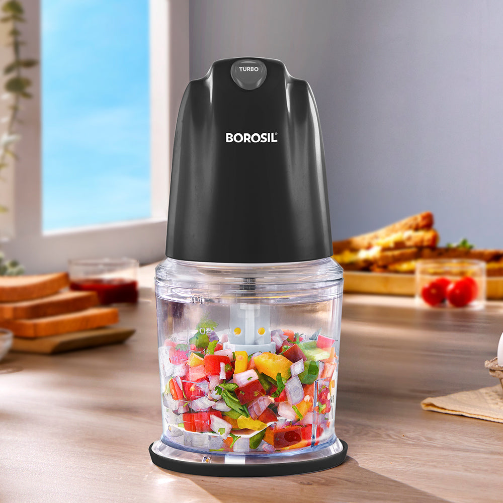 Vegetable Chopper, Cutter, Chop, Mince, Dice, Whisk, Blend (Transparent)