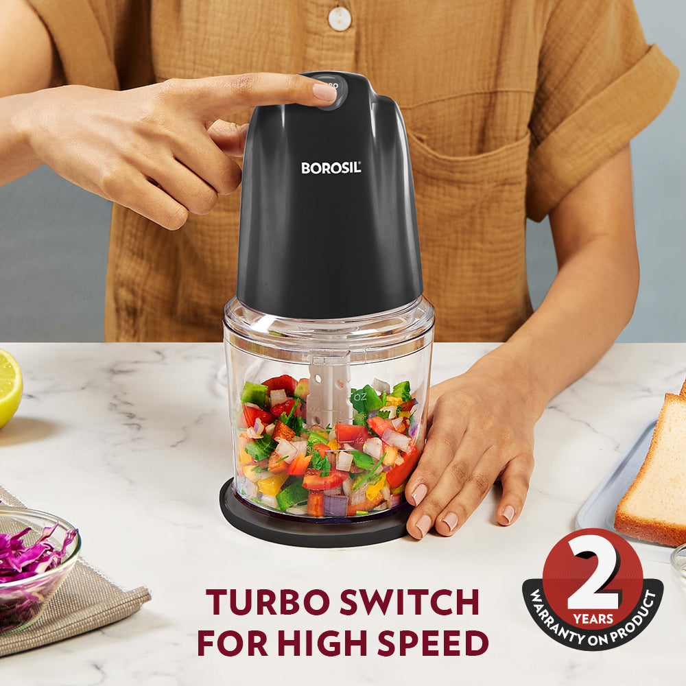 Vegetable Chopper, Cutter, Chop, Mince, Dice, Whisk, Blend (Transparent)