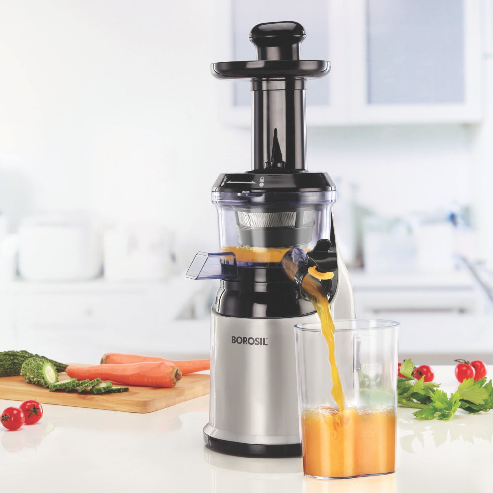 Borosil Health Pro 200-Watt Slow Juicer, Black
