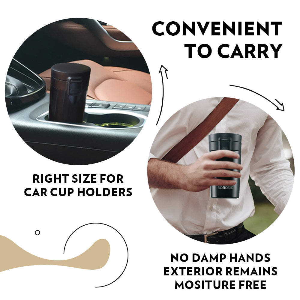 Borosil Coffeemate Insulated Mug, 380ml