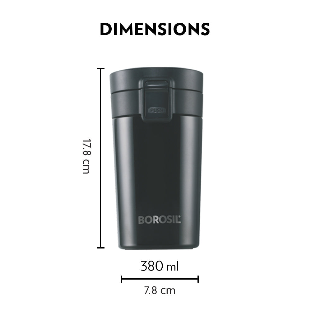 Borosil Coffeemate Insulated Mug, 380ml
