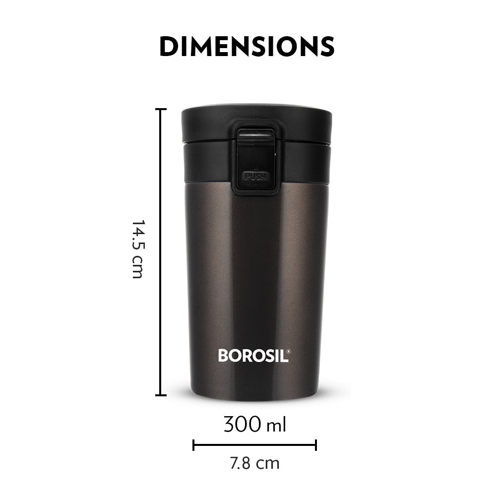 Borosil Coffeemate Insulated Mug, Mocha, 300ml