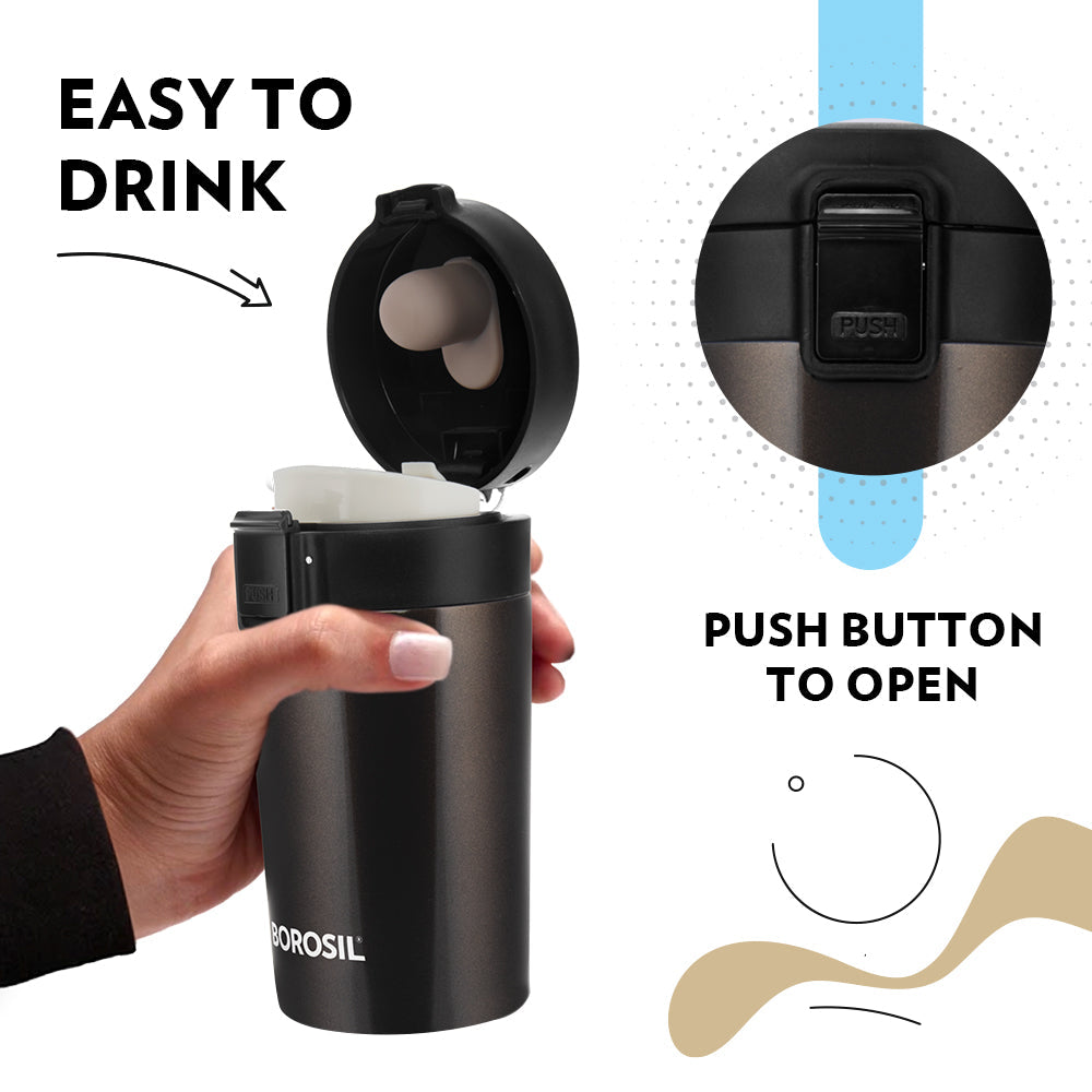 Borosil Coffeemate Insulated Mug, Mocha, 300ml