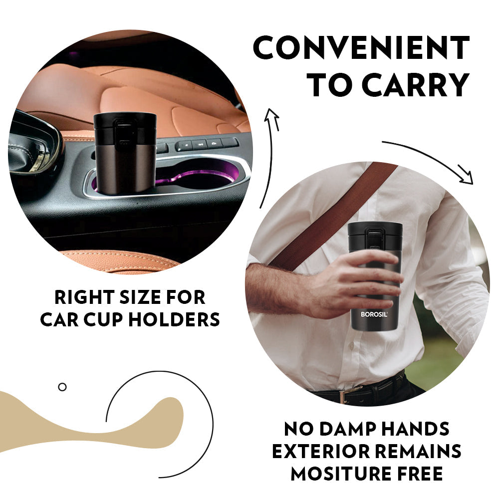 Borosil Coffeemate Insulated Mug, Mocha, 300ml