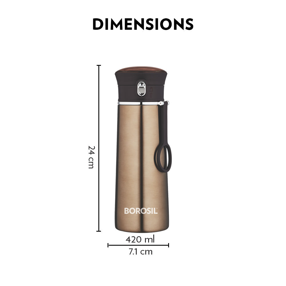 Borosil Travelease Brown, 420ml