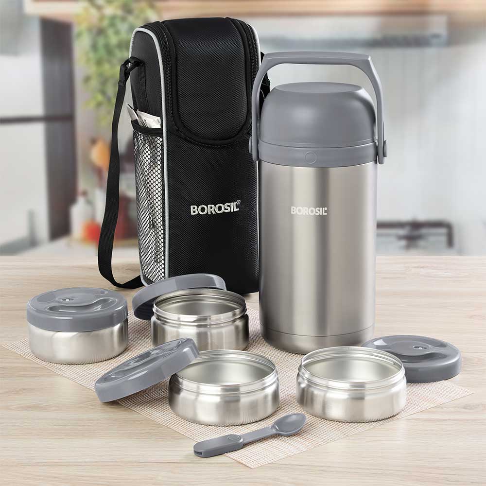 Borosil Hot n Fresh Lunchbox, 4 containers
