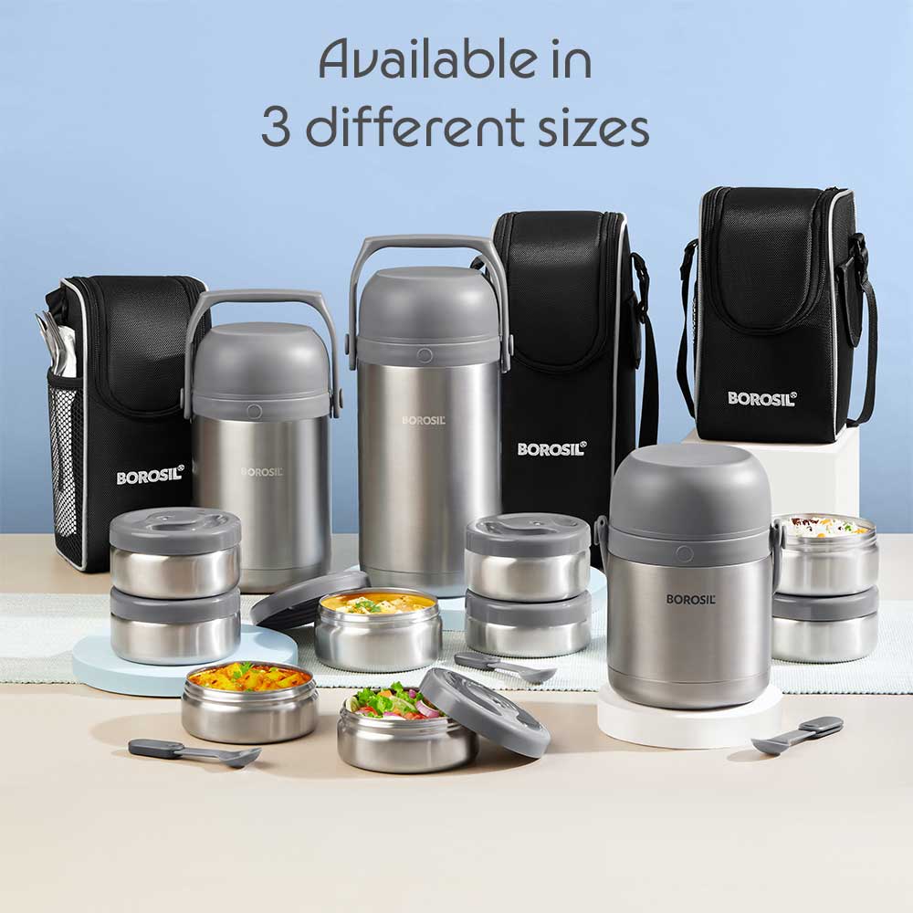 Borosil Hot n Fresh Lunchbox, 4 containers