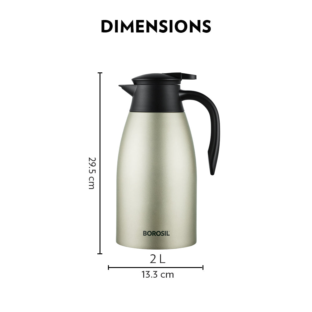 Borosil Insulated Tea Pot Oyester, 2L