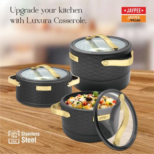 Jaypee Luxura Klass Casserole 3 Piece Set Black