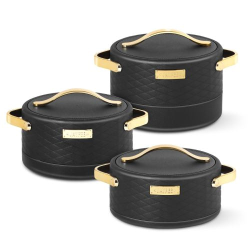 Jaypee Luxura Stainless Steel Casserole Set of 3 Black